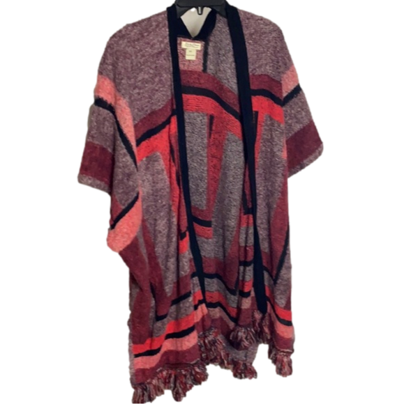 Lucky Brand Sweaters - M/L Lucky Brand Open Poncho w/ fringe detail